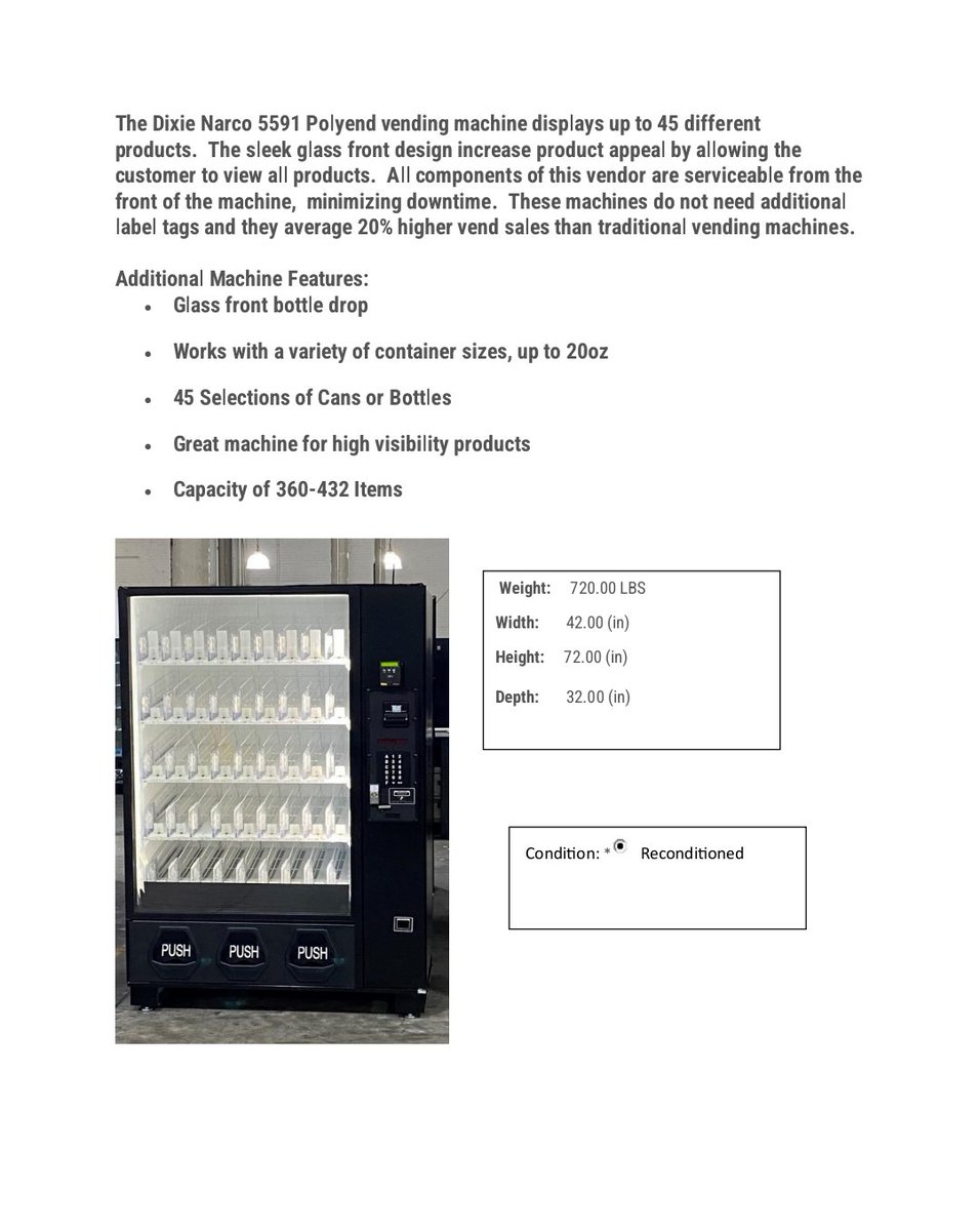 AseaPius's tweet photo. Quick deal!!!
5 Vending machines on sale
In good condition 
Each @1500usd 
Feel free to dm for business. https://t.co/vt5eTfWrYM