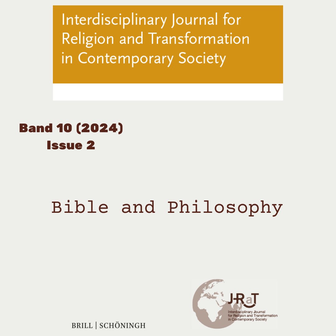 rat_twi's tweet photo. NEW ISSUE 📔 JRAT - Interdisciplinary Journal for Religion and Transformation in Contemporary Society

🔸 Band 10 (2024): Ausgabe 2 (Dez 2024): Special Issue: Bible and Philosophy

#bible #religiousstudies #philosophy #theology https://t.co/9rJCLTcvDP