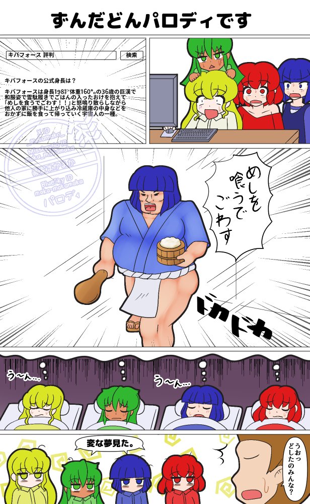 オリキャラでずんだどんパロディ描いてみました 