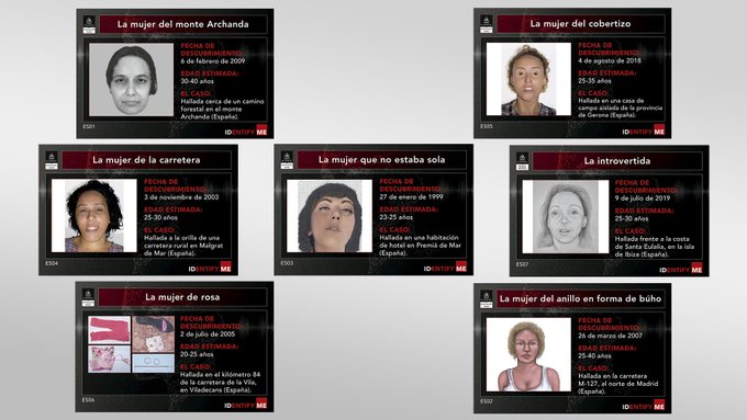 ¿Reconoces a alguna de estas mujeres? 

Estas 7 mujeres fueron encontradas sin vida en distintos puntos de #España 

No hemos podido identificarlas y nadie reclamó sus desapariciones

⚠️Ayúdanos a identificarlas⚠️

#IdentifyMe
#Identifícame 

interpol.int/es/Que-puede-h…