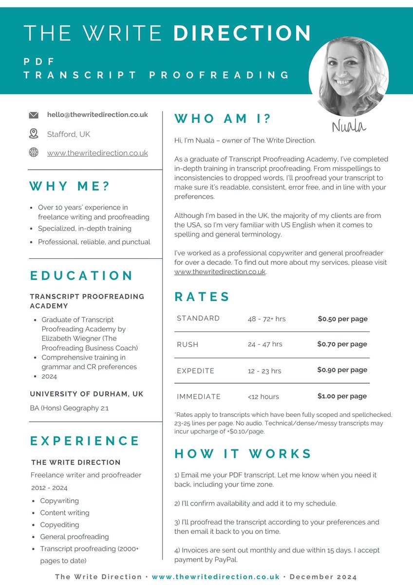 _WriteDirection's tweet image. Hey! I'm now offering PDF transcript proofreading for court reporters in the USA 🇺🇸

See my rate sheet and full details on my website at thewritedirection.co.uk/services/trans… 

#transcriptproofreading #courtreporter #proofreader #courtreporting #proofreading