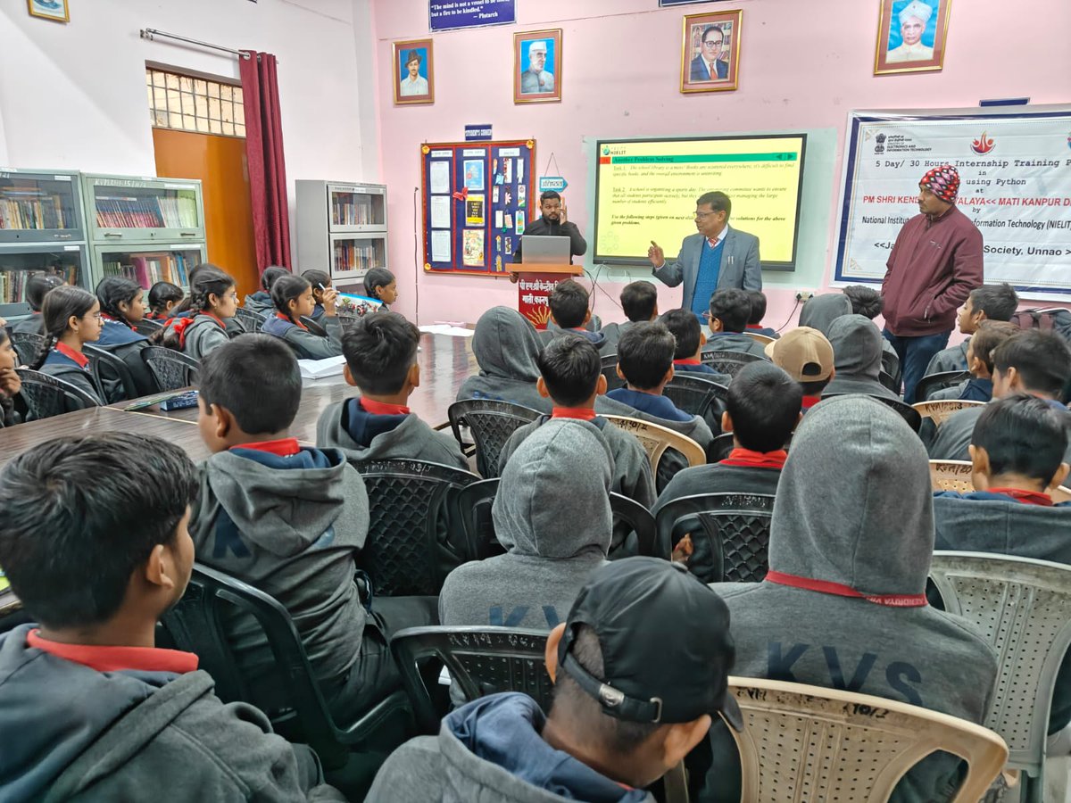 kvmati's tweet image. A 5 day, 9 to 13 Dec. 2024 (30 hrs.) Internship Training Program in AI (Artificial Intelligence) &amp;amp; ML (Machine Learning) by NIELIT Lucknow is being organized under Project Innovation of Curriculum Pedagogy and Assessment head of PMSHRI scheme. #pmshri #nep #projectinnovation