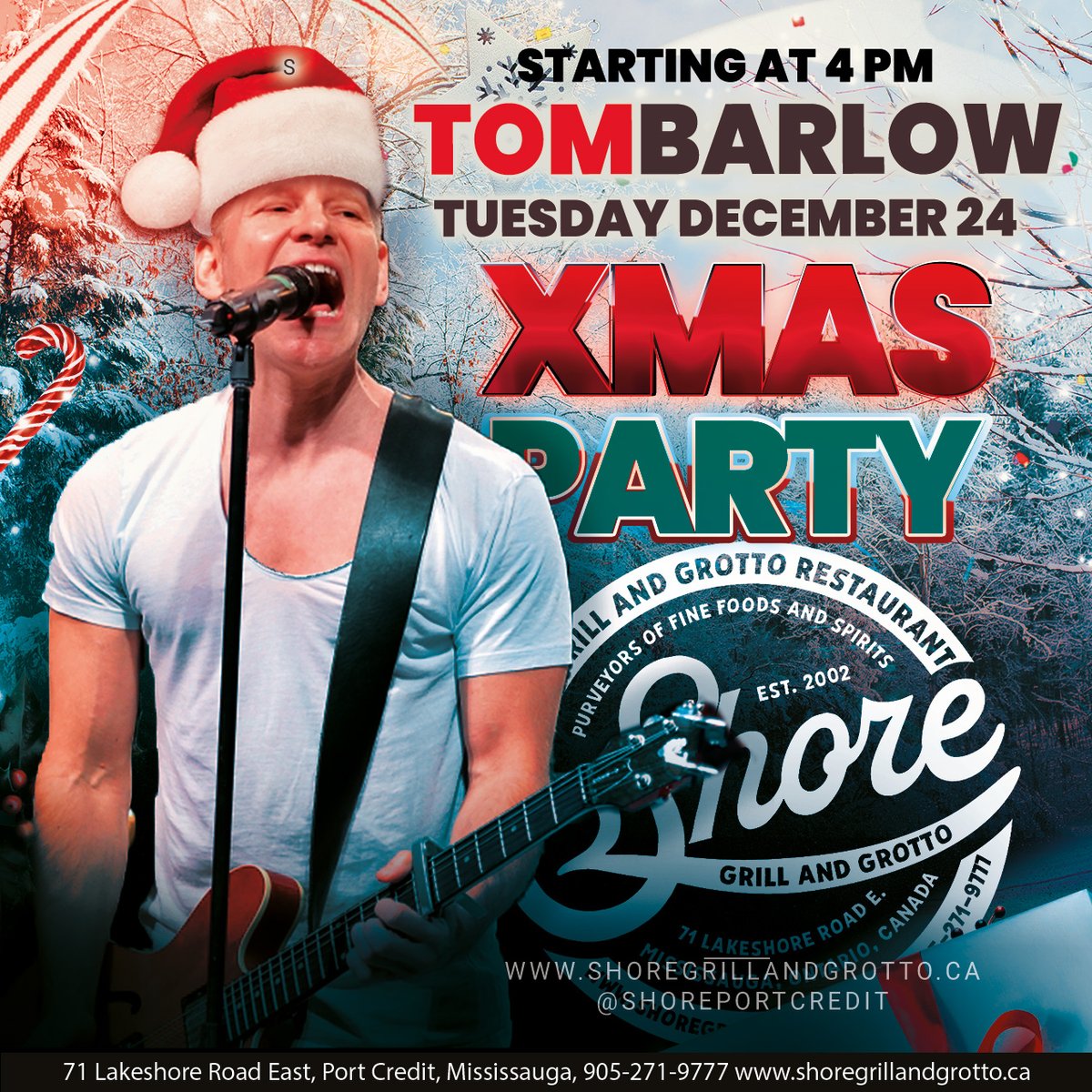 Join us for the annual Tom Barlow Xmas Party! Enjoy special guests, festive cheer, and a fantastic atmosphere. Celebrate the holiday season with music, laughter, and great company. Don't miss this great event on December 24th!
