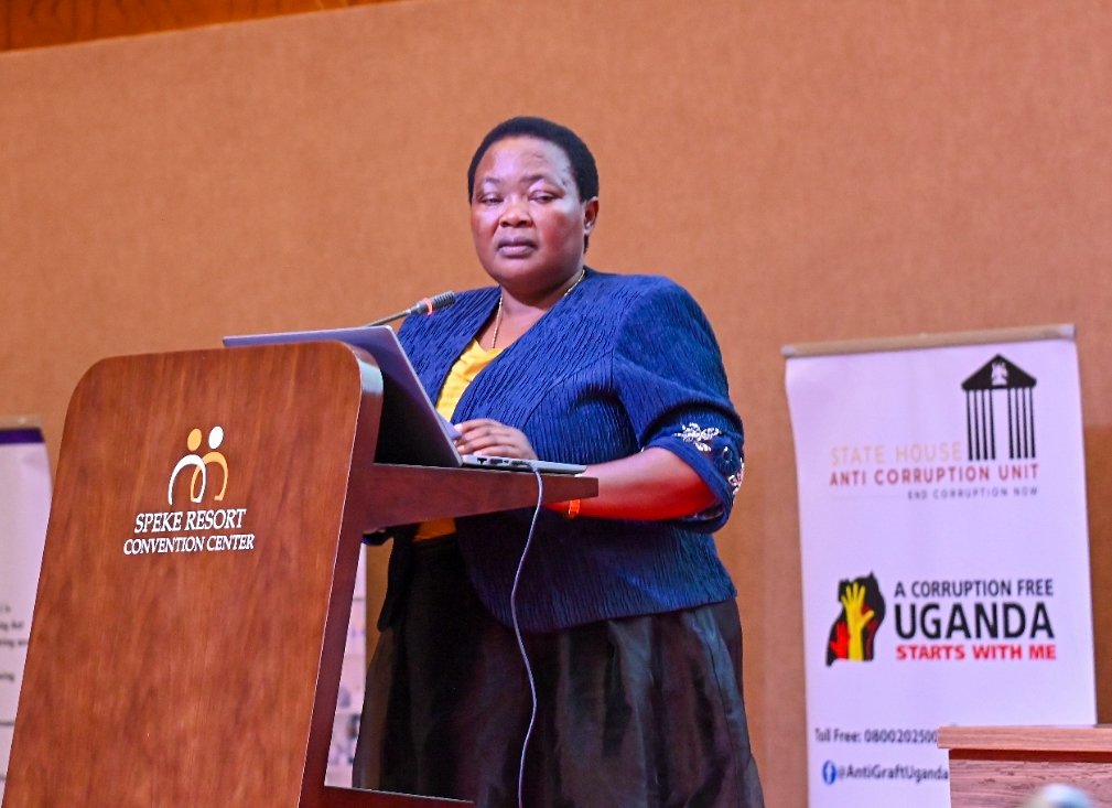 AntiGraft_SH's tweet photo. The Rt. Hon. Prime Minister Robinah Nabbanja, representing H.E. the President as the Chief Guest, delivered a strong message reaffirming the government’s firm commitment to eliminating corruption.

She highlighted that this commitment has its roots in the liberation struggle, where the principles of accountability and integrity were prioritised under the Ten-Point Programme of the National Resistance Movement (NRM). She further noted that key government frameworks, such as the NRM Manifesto (2021–2026), Vision 2040, and the National Development Plans III and IV, clearly reflect the government’s resolve to combat corruption.

The Prime Minister pointed out that success in the fight against corruption depends on a public service that manages resources responsibly, operates ethically, and works efficiently. She called on all Ugandans, including civil society, professional organisations, the media, and religious leaders, to play their part in this effort by fulfilling their respective responsibilities.

She appealed to anti-corruption agencies to strengthen their cooperation in identifying areas within the public service that are most vulnerable to corruption. She encouraged the mapping of high-risk Ministries, Departments, Agencies (MDAs), and Local Governments to guide the development of focused strategies aimed at addressing these risks.

The Prime Minister emphasised the critical role of technology in reducing direct human interaction, which can create opportunities for corruption. She highlighted the need for robust internal and external audits, close monitoring of government programmes such as the Parish Development Model (PDM) and road construction projects, ensuring their proper implementation. She also called for more efforts to involve citizens in anti-corruption initiatives.

In her concluding remarks, the Prime Minister urged all stakeholders to work towards creating a society that values transparency, accountability, and fairness, a society where corruption is not tolerated and where every individual has equal access to opportunities and public resources.
#IACD24
#YouthAgainstCorruption
#ExposeTheCorrupt