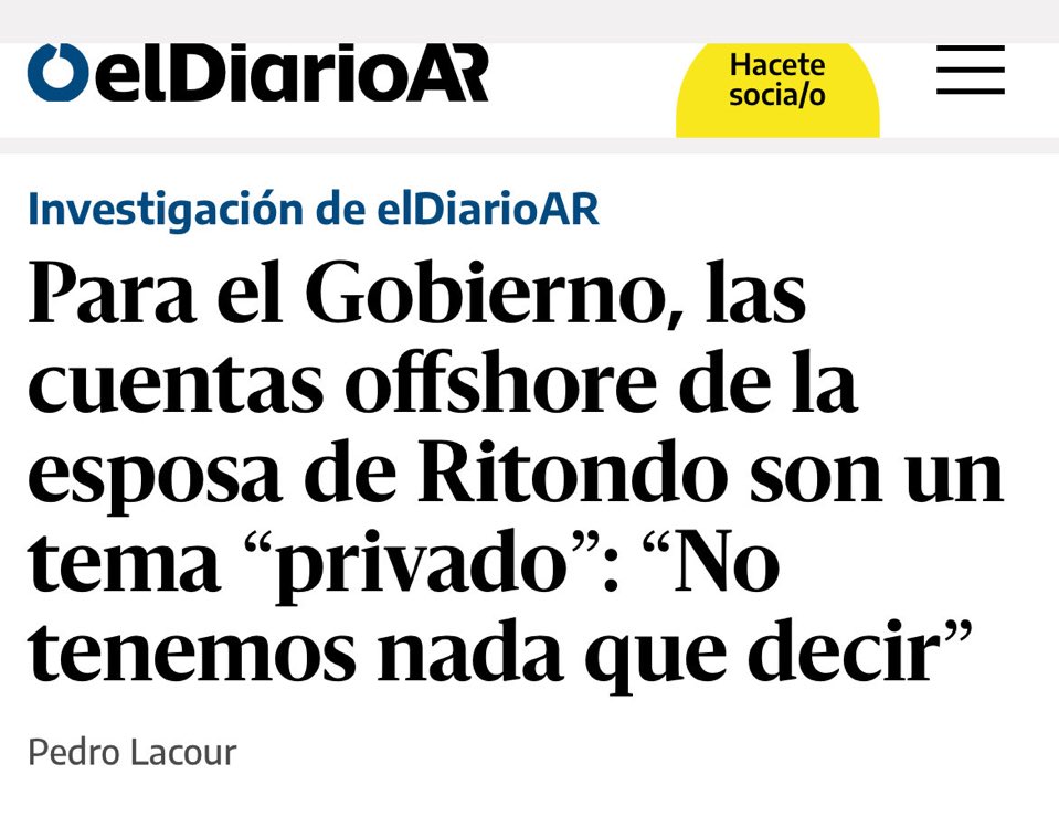 Lo de Ritondo es un tema privado, lo de Kueider ni idea, las 200 personas que nombró Adorni dps las explican, la información pública ya no se da… el gobierno más corrupto de la galaxia.