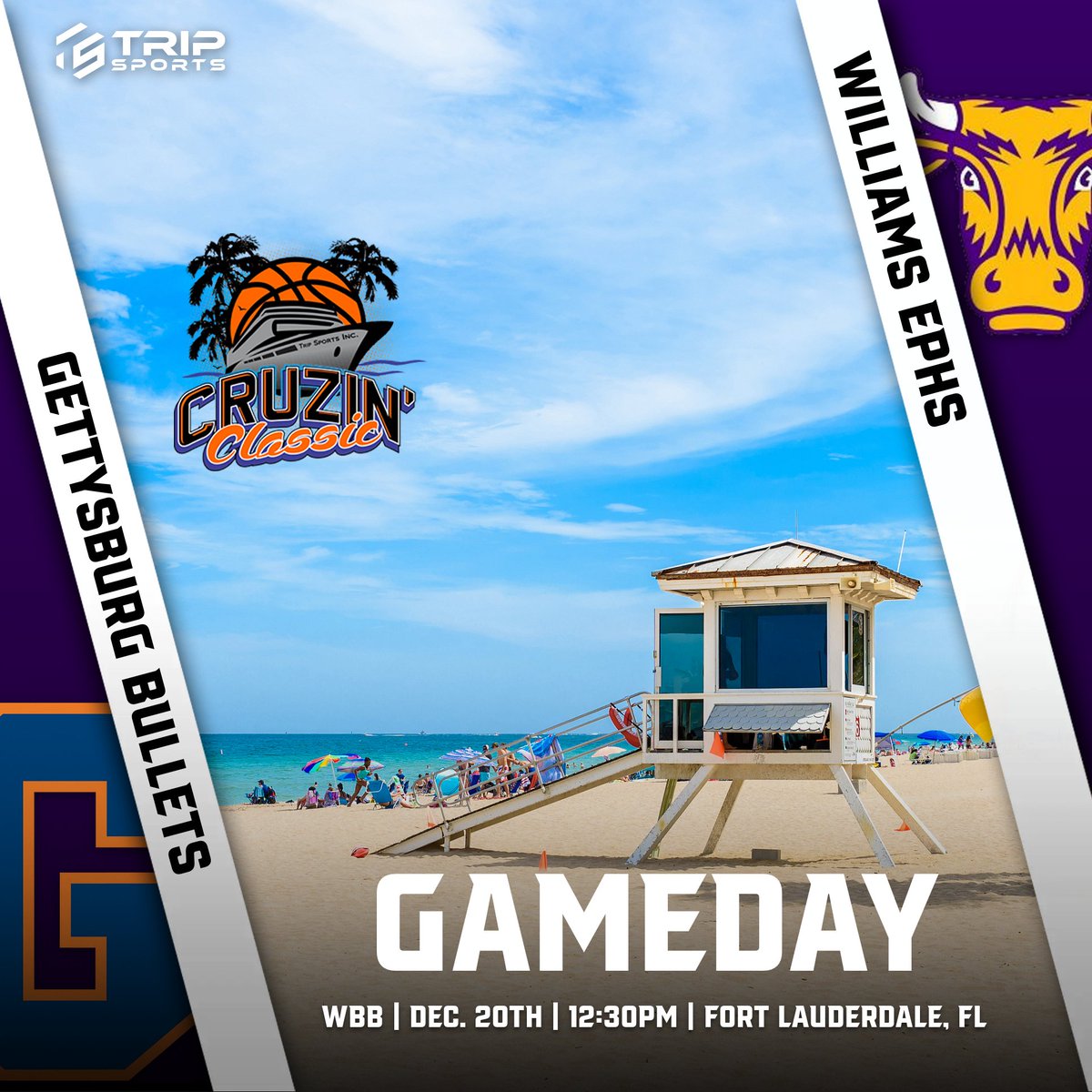It's GAMEDAY! The Bullets and Ephs battle it out at the #CruzinClassic at Barry University #womensbasketball <a href="/GburgWBB/">GburgWBB</a> <a href="/EphSports/">Williams College Ephs</a>
