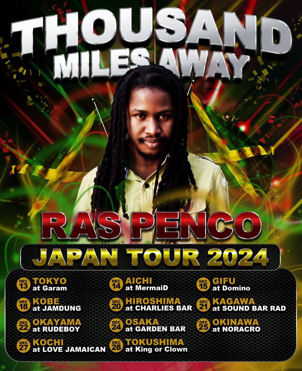 BuzzleMagazine's tweet photo. 【News】
ヒットソング“Thousand Miles Away”などで知られるRas Pencoが、今週末からジャパンツアーを敢行 🇯🇵 https://t.co/QXzkGBbyjF