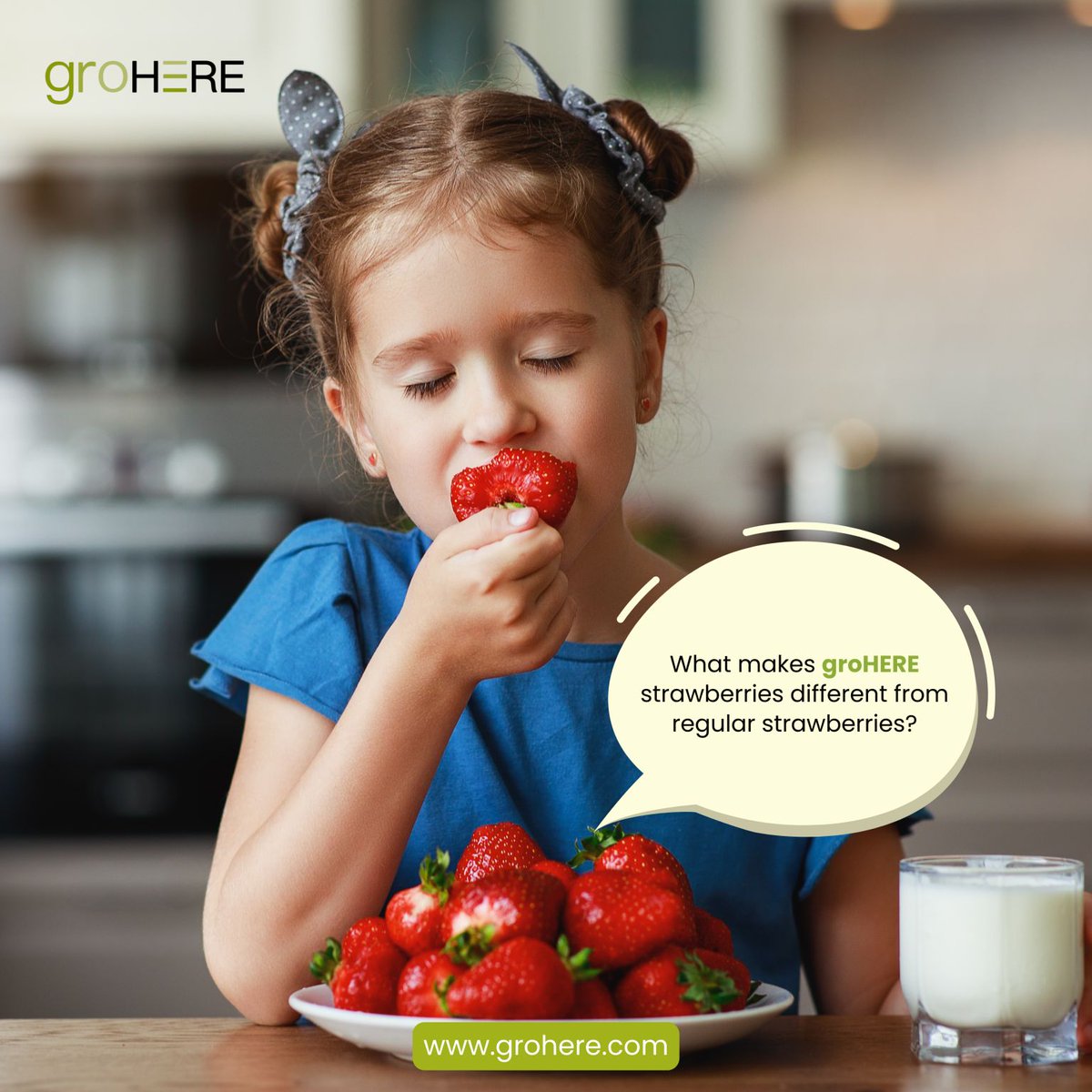 #GroHERE strawberries are grown in a pesticide-free and non-GMO environment with minimal water usage as compared to open-field farming. ✅

This controlled environment enhances the #strawberries flavor, freshness, &amp; nutritional content, while reducing the environmental impact.