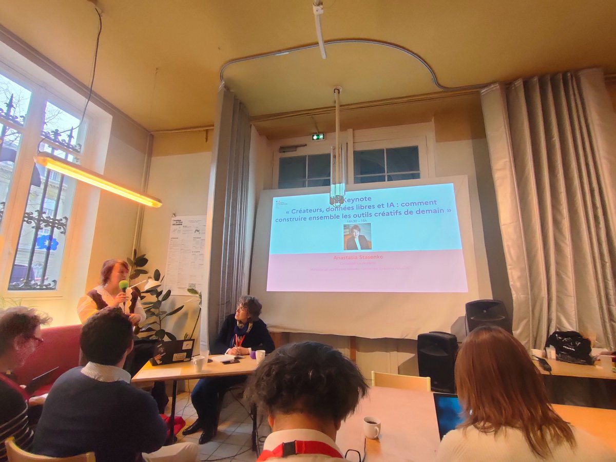 AConraux's tweet photo. Keynote de la journée IA et Culture à l'Académie du climat : un point sur les LLMs entraînés sur des données ouvertes.
#pleias @ana_stasen https://t.co/IXAtesiZ5Y