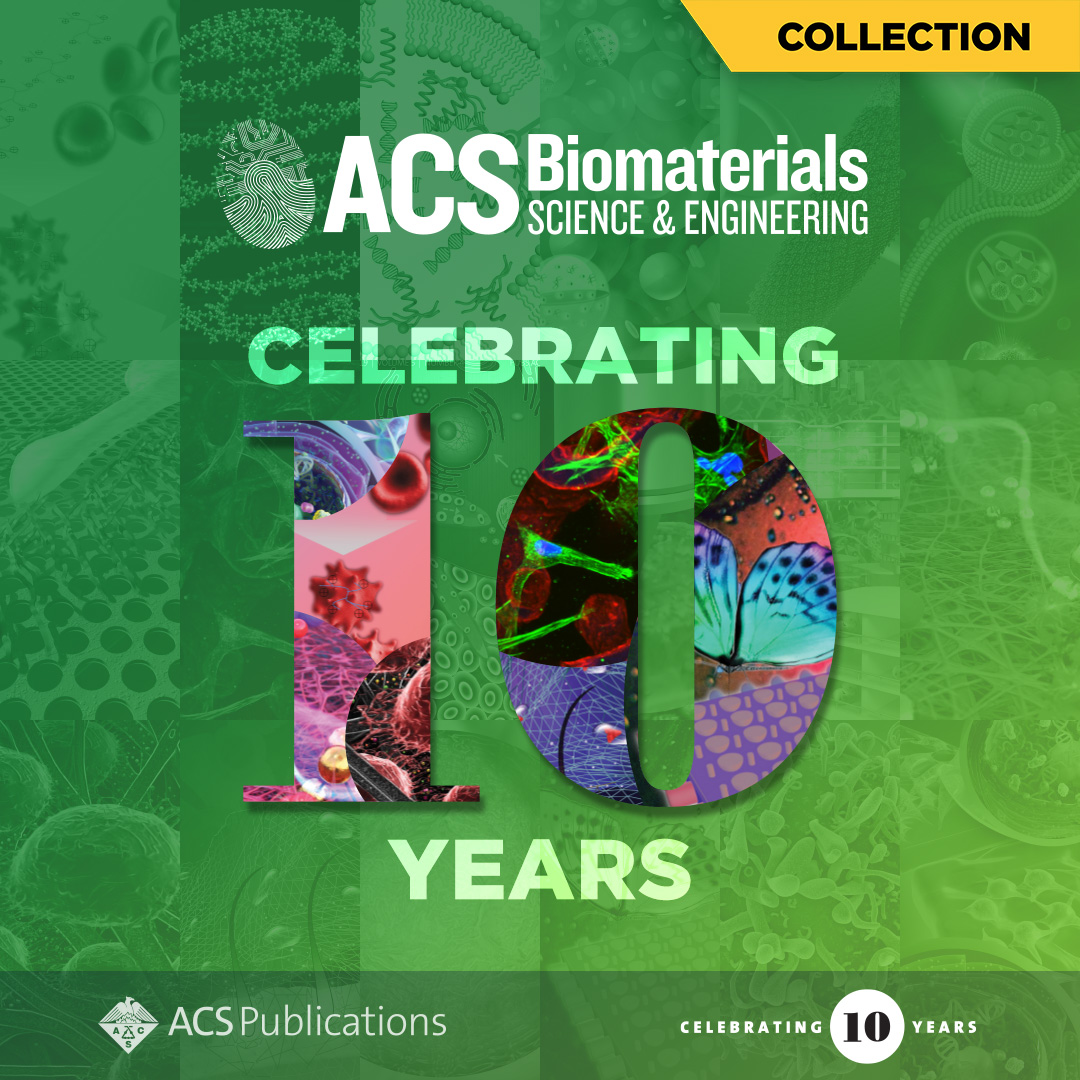 To celebrate the 10th anniversary of ACS Biomaterials Science &amp; Engineering and as a reflection of the quality work by our contributing authors from around the world, we created this Collection highlighting the most impactful articles. #ACSBSE
Read Now 👉 go.acs.org/bUo