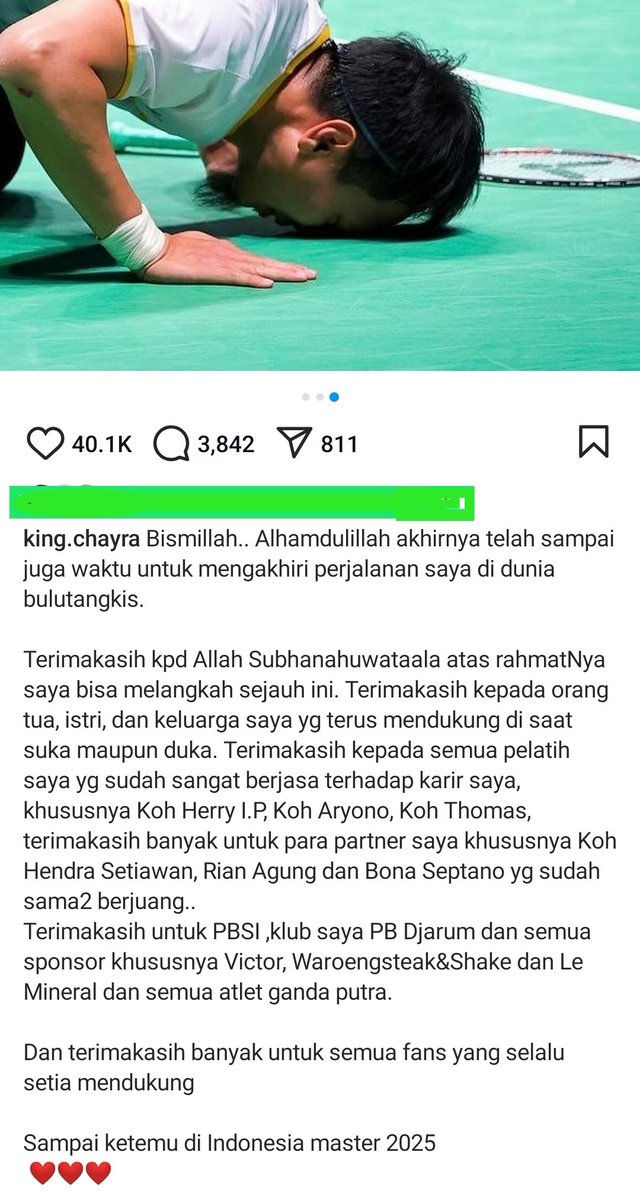 APRESISI KEPADA MOHAMMAD AHSAN! 

3 kali JUARA DUNIA✅
3 kali JUARA turnamen puncak akhir tahun✅
2 kali JUARA All England✅
1 EMAS Asian Games✅
3 EMAS SEA Games✅ 
1 GELAR Thomas Cup✅

Ahsan adalah pekerja keras sejati, seorang profesional murni. Secara teknis, dia memiliki