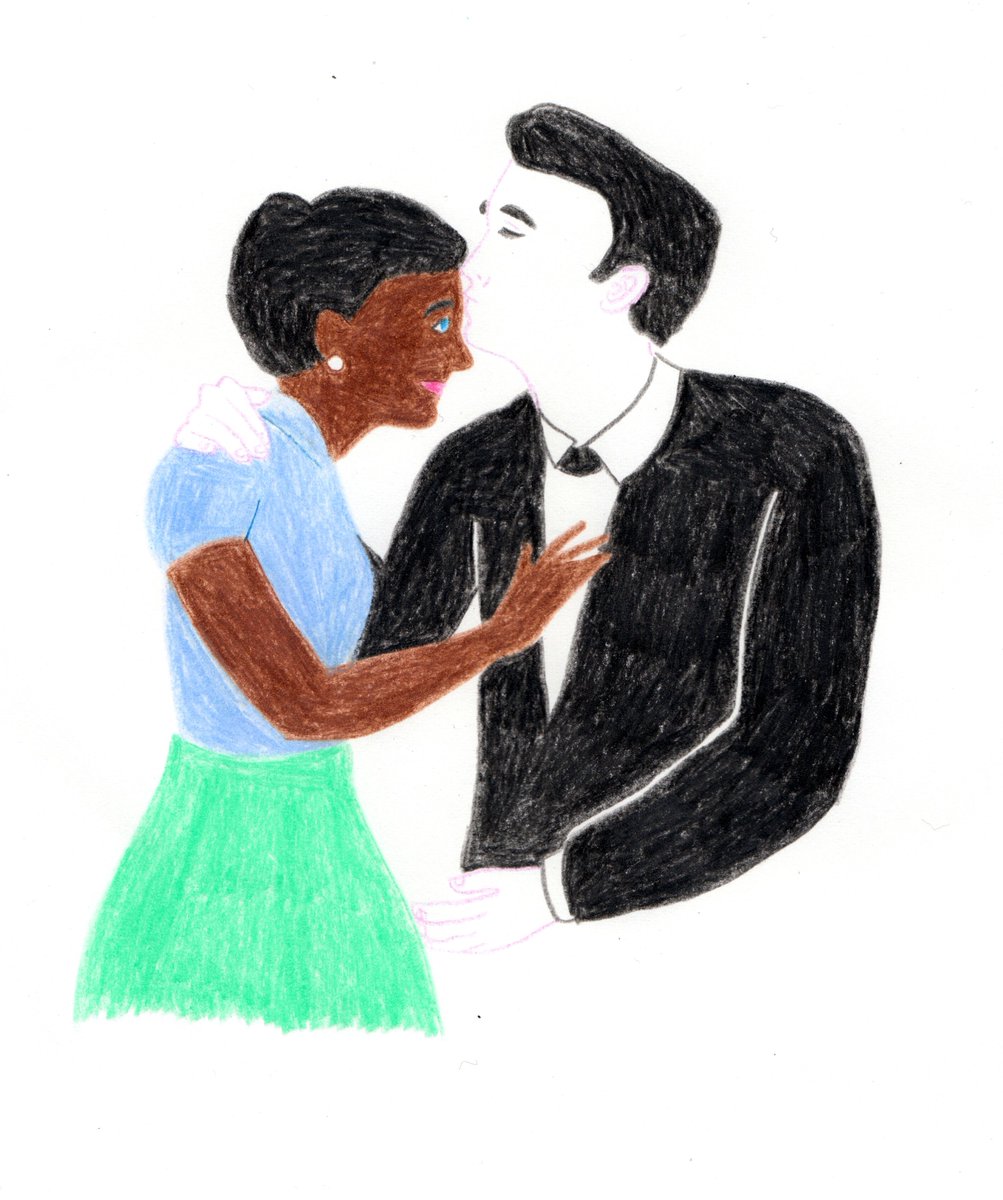 「若い頃描いてたキスの絵。大人になってなんか小っ恥ずかしくてキスの絵描かなくなっち」|谷小夏のイラスト