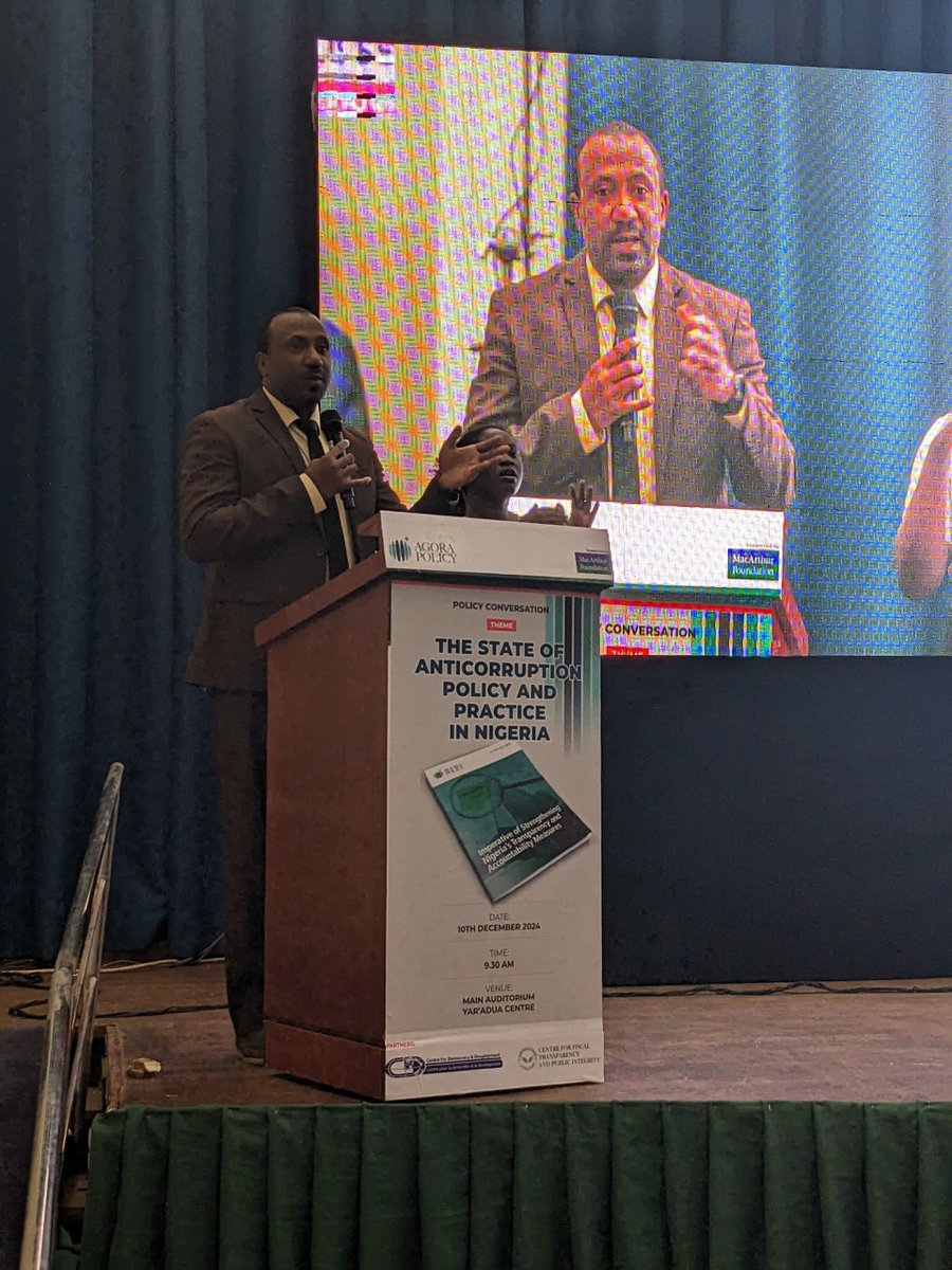 The Executive Director, Center for Fiscal Transparency and Public Integrity (<a href="/FTransparencyNG/">Center for Fiscal Transparency & Public Integrity</a>), Dr. Umar Yakubu (<a href="/umaryakubu/">Umar Yakubu</a> ) gives the votes of thanks as the conversation comes to a close.

#AnticorruptionTalks 
#IACD2024