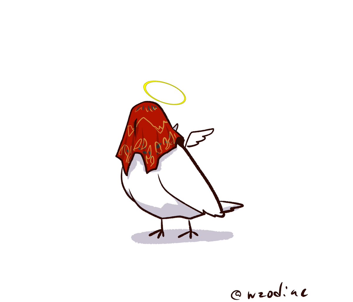 「 はとさんへお待たせいたしました、ご査収ください。 」|るかのイラスト