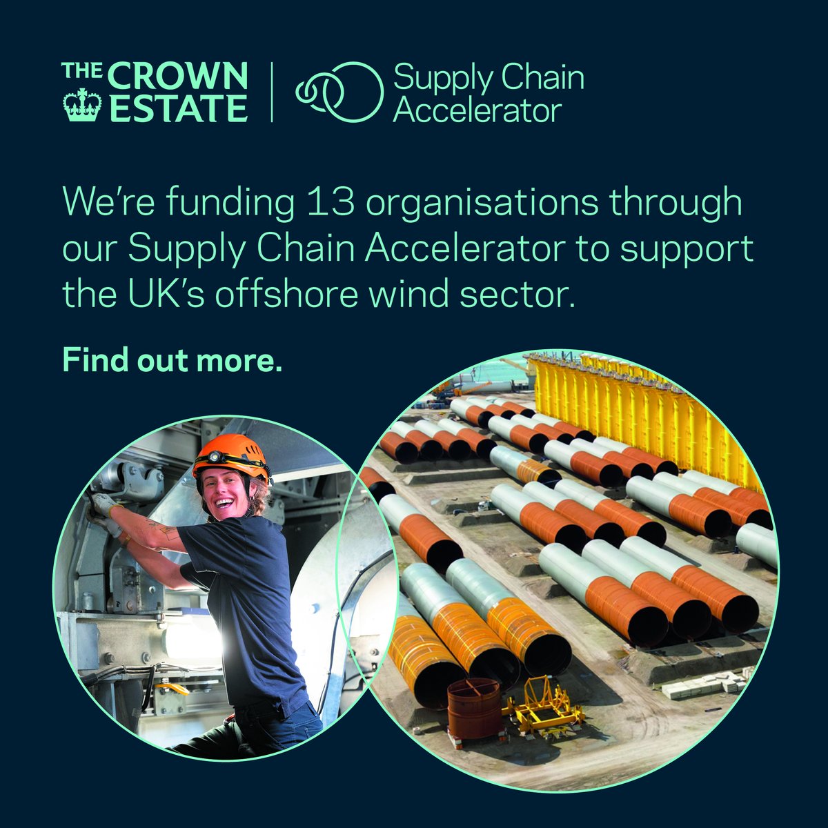 Through our Supply Chain Accelerator, we’re funding 13 organisations to help kick-start important projects in the #OffshoreWind #SupplyChain, ranging from #FloatingWind platform and #anchoring and #mooring systems, to #skills transition. thecrownestate.co.uk/news/The-Crown…