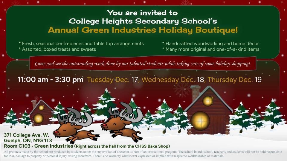 Take care of some holiday shopping at our annual Holiday Boutique! Check out the outstanding student creations.