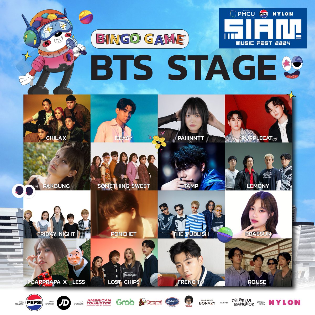 นี่ศิลปินแค่บางส่วนเองนะ ถ้าเลือกไม่ได้ก็วิ่งเปลี่ยนเวทีกันไปเลยย🏃🏻‍♀️💨

#SiamMusicFest2024 #SMF24 #PMCU #NYLONThailand #เป๊ปซี่ซ่าหน่อยมั้ย #JDSportsTH #AmericanTouristerTH #GrabxSiamMusicFest #หอยลายปุ้มปุ้ย #เลอแปงที่ไหนเมื่อไหร่ก็อร่อย #โก๋เเก่มันส์ทุกเม็ดมันส์ทุกโมเม้นส์
