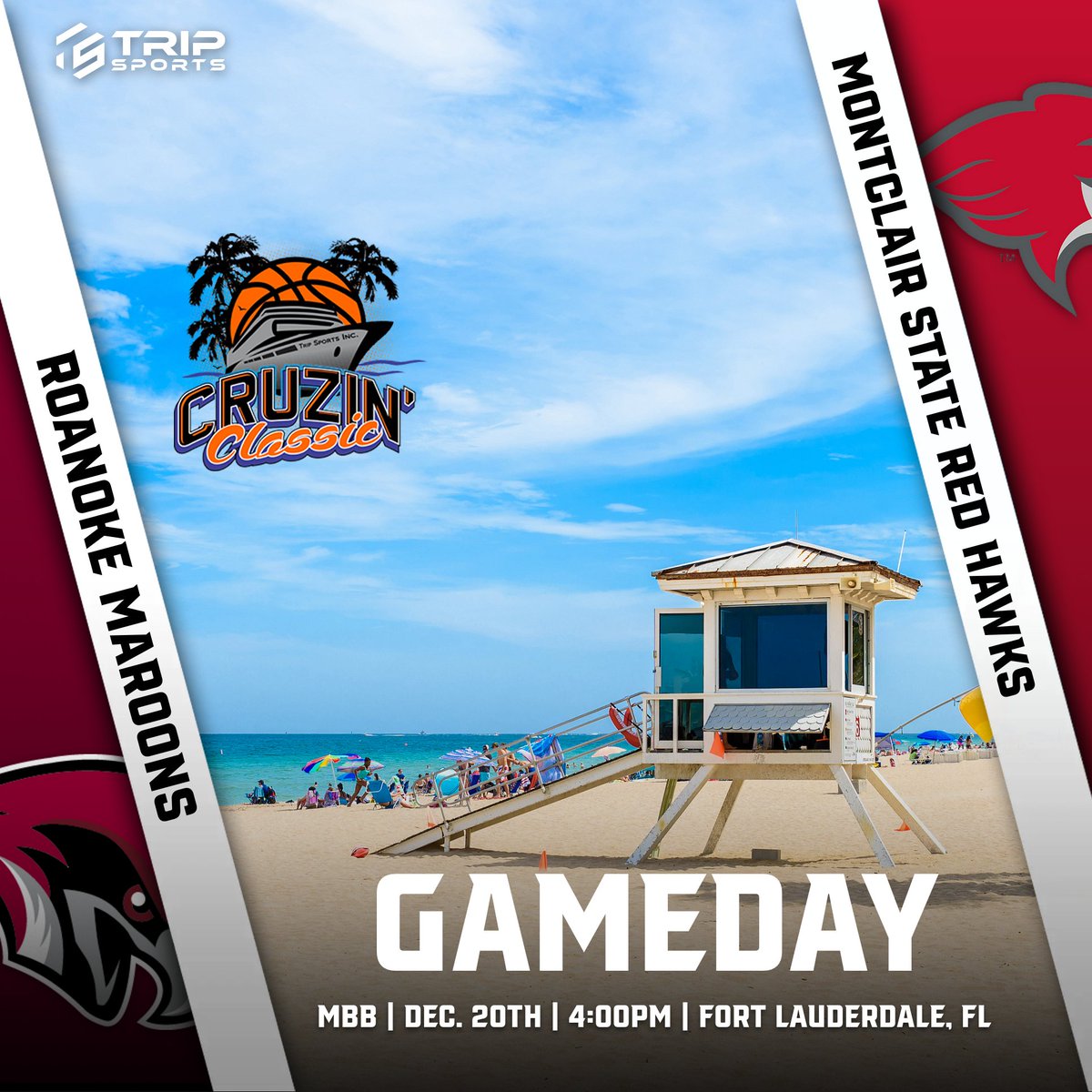Trip Sports (@tripsportsinc) on Twitter photo It's GAMEDAY! The Maroons and Red Hawks take flight against each other at the #CruzinClassic #mensbasketball <a href="/RoanokeMBB/">Roanoke Men's Basketball</a> <a href="/Montclair_MBB/">Montclair State MBB</a> It's GAMEDAY! The Maroons and Red Hawks take flight against each other at the #CruzinClassic #mensbasketball <a href="/RoanokeMBB/">Roanoke Men's Basketball</a> <a href="/Montclair_MBB/">Montclair State MBB</a>