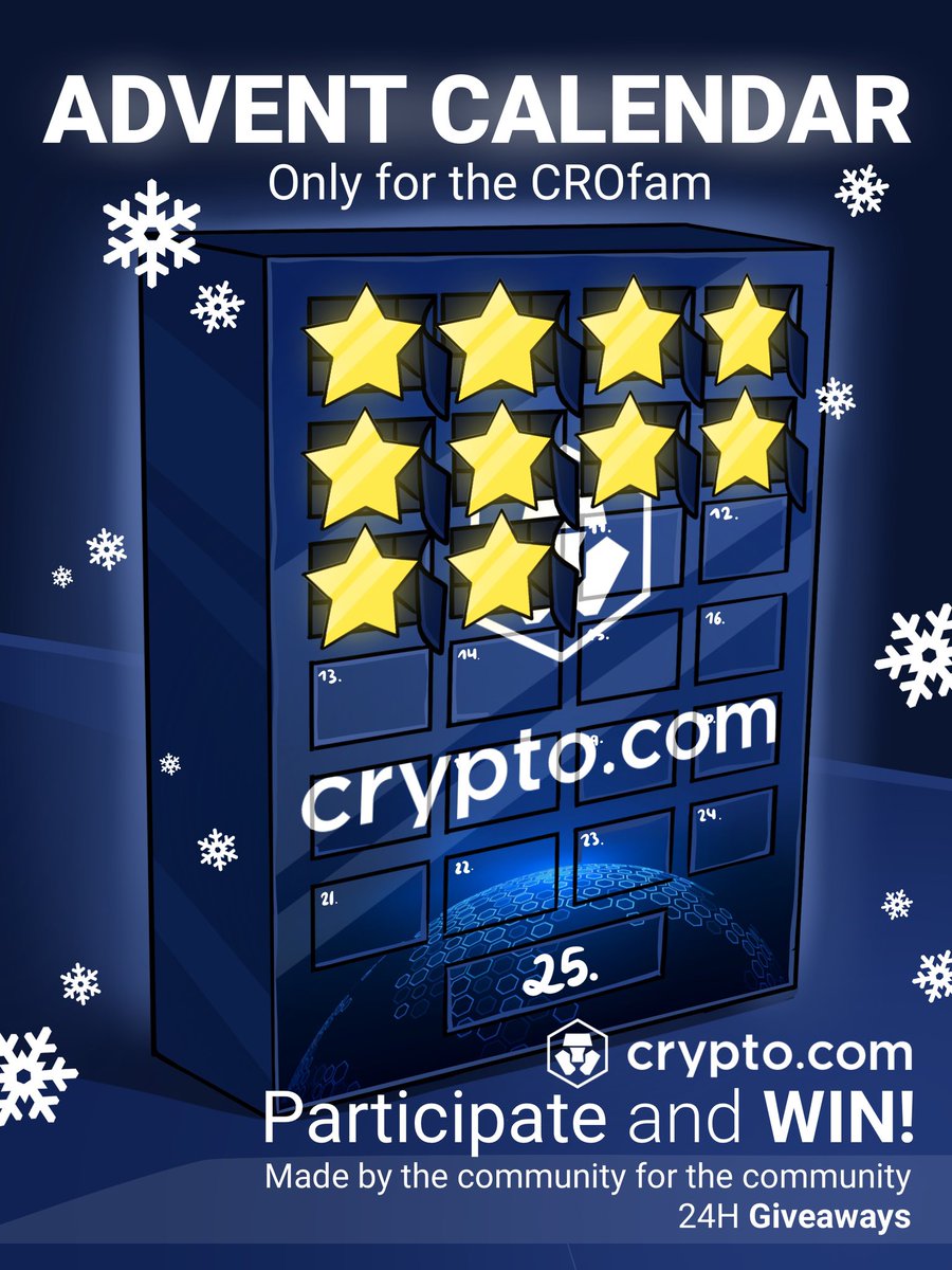 tenmennft's tweet photo. 🎄 ADVENT CALENDAR 24h #Giveaway 
🙂 Only for the fun &amp; #crofam 

🏆 Prize 100 $CRO

- Follow @tenmennft
- Like / RT / Tag 1 (multiple entries) https://t.co/aT9QulxQ8Y