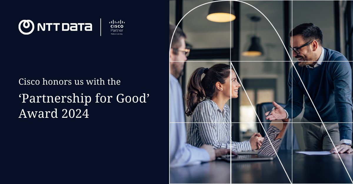 nttdata_inc's tweet photo. 🏆 We're honored to receive the prestigious "#PartnershipForGood" Award from @Cisco, recognizing our commitment to closing the skill gap among Indian youth through the National Apprenticeship Training Scheme, powered by the @mygovindia: https://t.co/ldW7XxaGKu
#NTTDATAIndia https://t.co/eMieOdRXL6