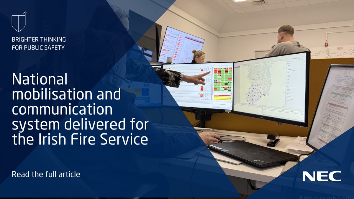In just 9 months, we’ve delivered the first phase of a National Mobilisation and Communication System for the Irish Fire Service!

Learn how this system transforms emergency response: bit.ly/3VyihXX

#EmergencyServices #ControlRoomSolutions