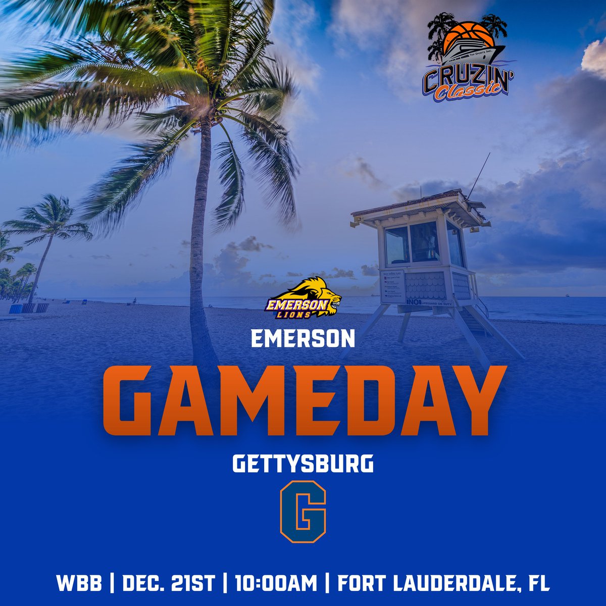It's GAMEDAY! The Lions and Bullets face off at the #CruzinClassic #womensbasketball <a href="/EmersonLions/">Emerson Athletics</a> <a href="/GburgWBB/">GburgWBB</a>