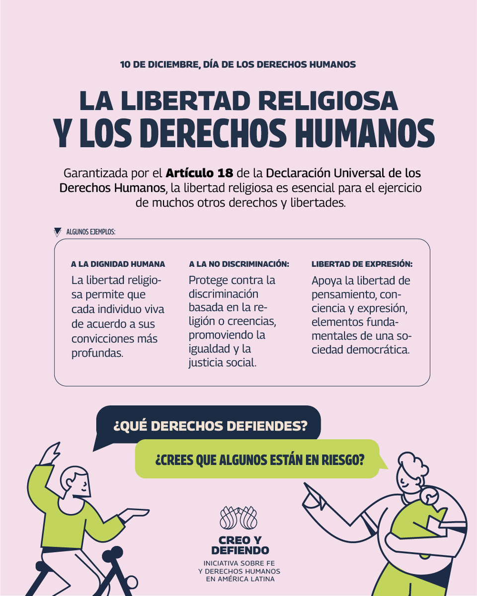 🌍 Hoy, en el Día de los Derechos Humanos, te invitamos a la reflexión y al diálogo.
💬Comparte tu opinión: ¿crees que algunos derechos están en riesgo? 🤔

#DerechosHumanos
#CreoYDefiendo
#CatólicasYFeministas