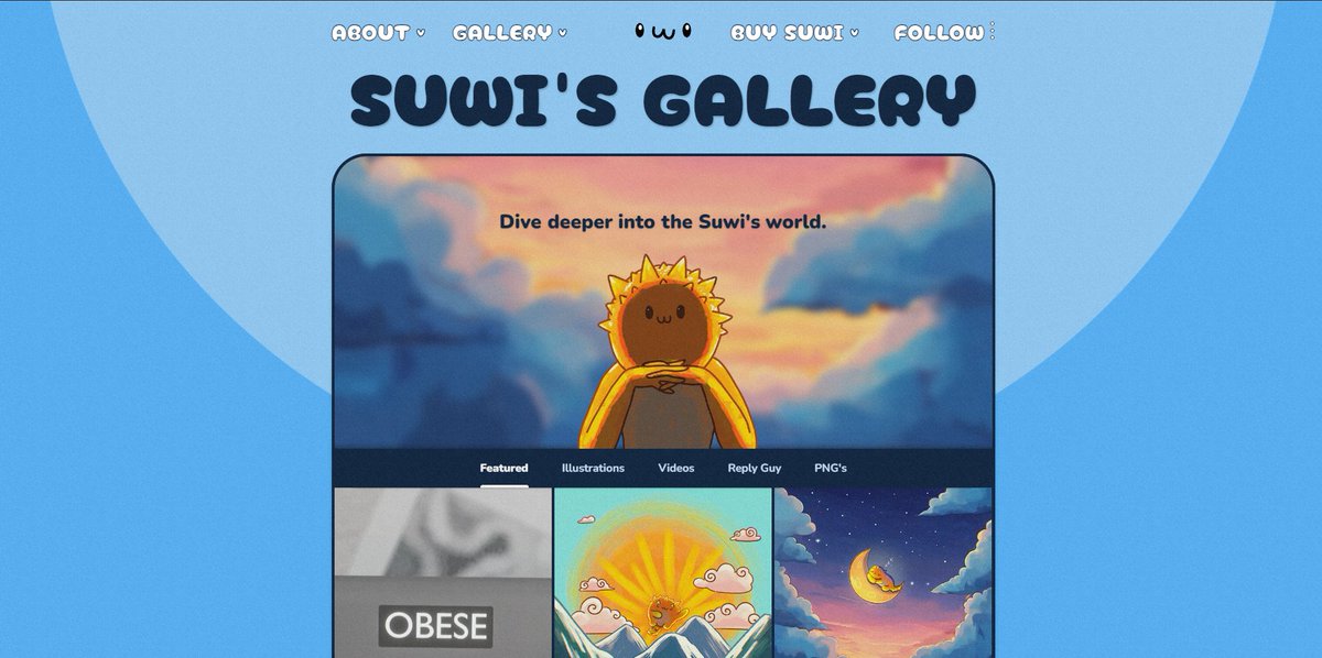 SuwiOnSol's tweet photo. Our gallery is finished! 🥳

👉 Explore our art on one place.
👉 Download images/ videos with 1 click.
👉 Use PNG images to cook your own memes.

🔗👇 https://t.co/BVE9AeqotY