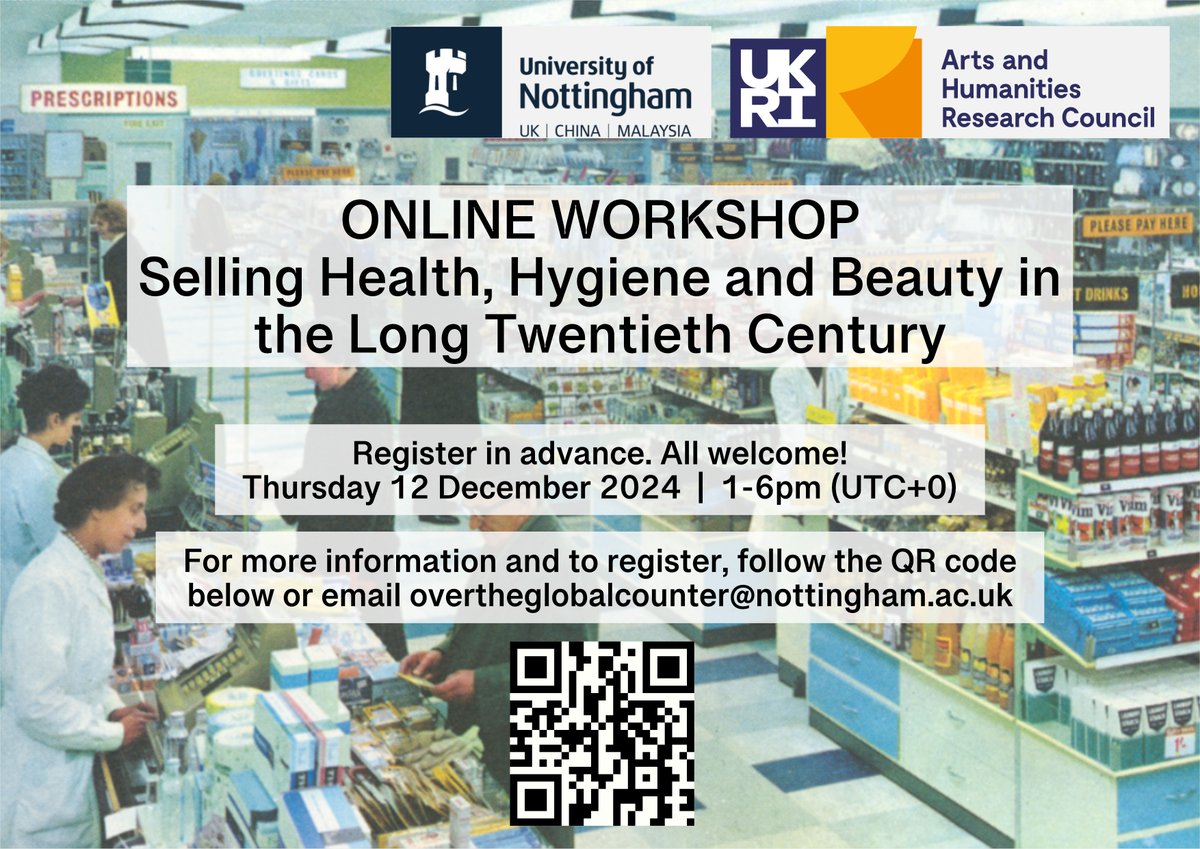 🚨✨📢 There is still time to join Thursday's workshop, Selling Health, Hygiene and Beauty in the Long Twentieth Century. The event is free to attend and open to all! For more information and to sign up, visit eventbrite.co.uk/e/online-works… ⚕️🪥💄