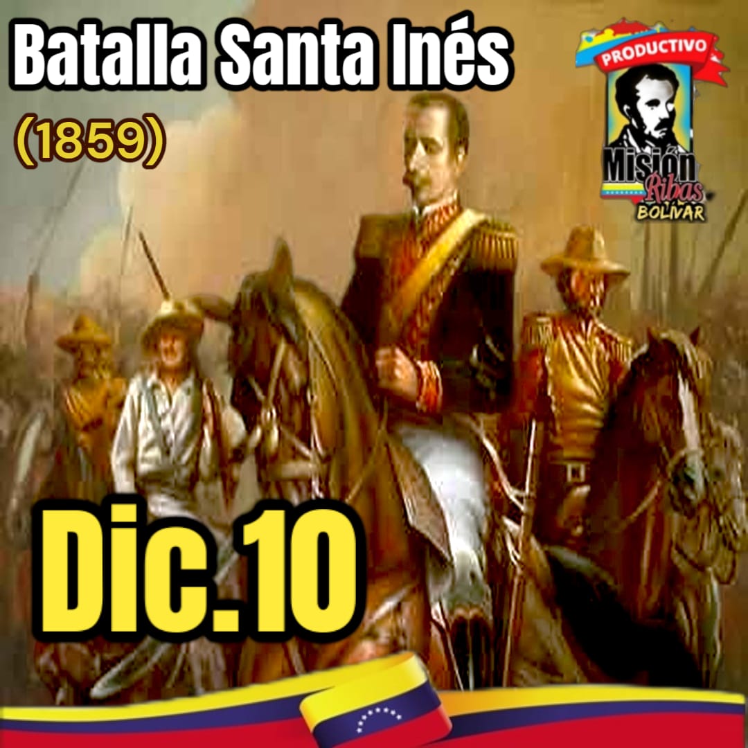 #TalDíaComoHoy ||📰|| Bajo el mando del general Ezequiel Zamora, se libró la Batalla de Santa Inés, que representó una de las acciones militares más importantes de la Guerra Federal.
<a href="/HectoRodriguez/">Héctor Rodríguez C.</a> 
<a href="/PoetaLaya/">Luis laya</a> 
<a href="/delcyrodriguezv/">Delcy Rodríguez</a>