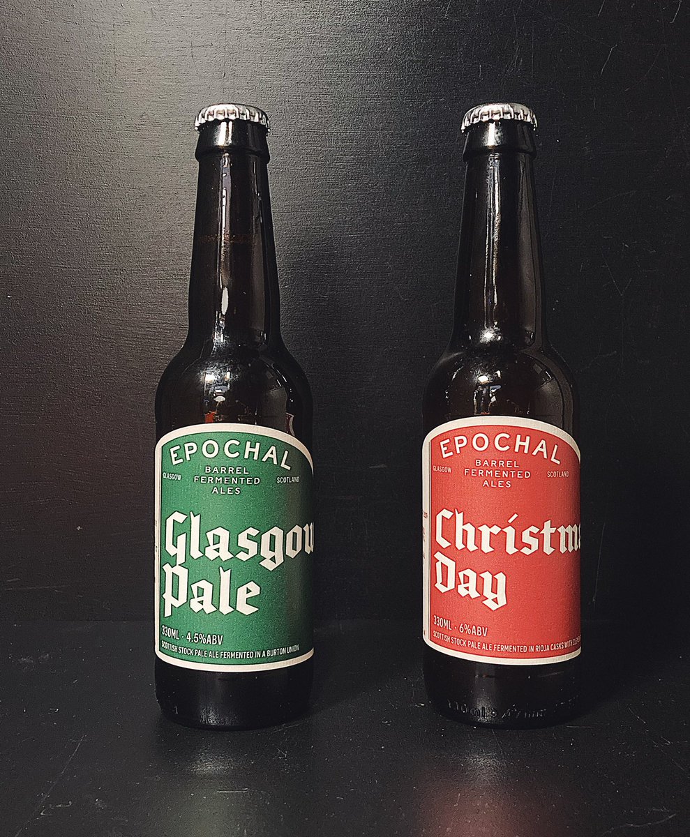Fresh Epochal

Christmas Day stock pale fermented in Rioja casks with clementines 
Glasgow Pale stock pale fermented in a Burton Union

Available now brewcavern.co.uk