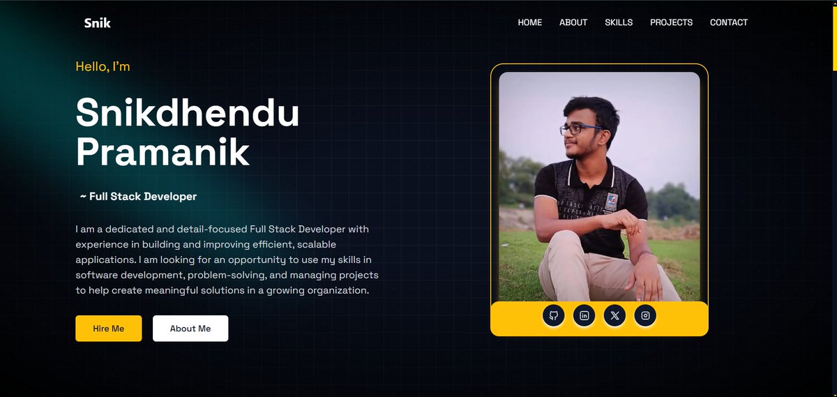 snikdhendu's tweet photo. Created a new hero section for my portfolio using Nextjs and @aceternitylabs — what do you think? Rate it out of 10!
#WebDesign #PortfolioShowcase #FeedbackMatters #TechJourney #nextjs #aceternityui https://t.co/h6cI5Cte9V