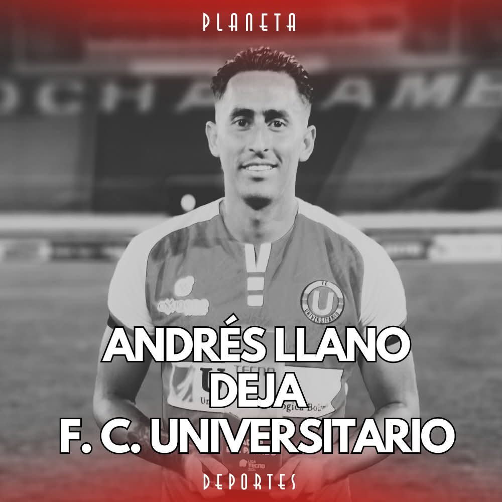 💣ANDRÉS LLANO DEJA F. C. UNIVERSITARIO!!!
Luego de haber intimado al equipo "manzanero" y no haber tenido respuesta, se habría cumplido el plazo establecido en dicha intimación.
A partir de la fecha nos confirma que es jugador libre y ya no se presentará a los entrenamientos.