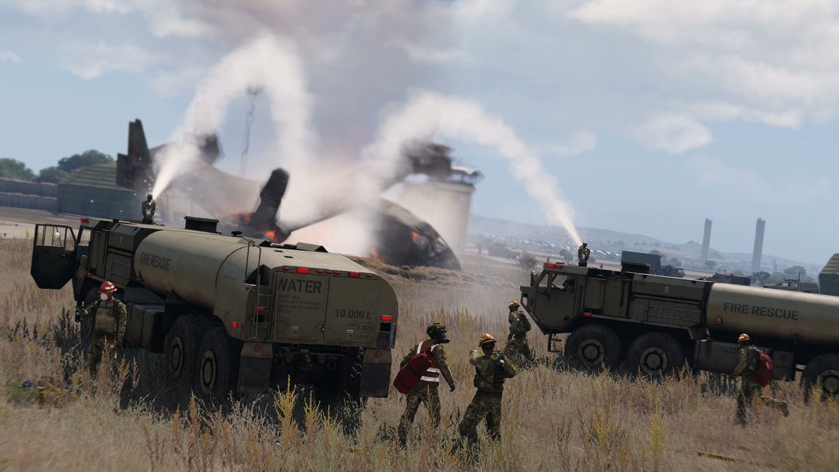 Sneak Peek: As teased last week, the new #Arma3 Reaction Forces update is dropping soon! 🚒🔥 Alongside the previously mentioned PSRL-1 and Pickup variants, a brand-new HEMTT Firefighter Truck joins the action—complete with fully functional water cannons! 💦
