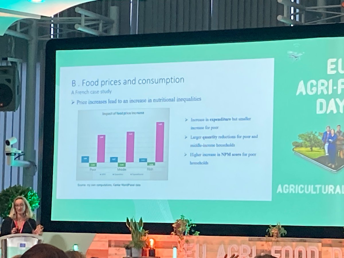 Perrin_Cam's tweet photo. Can we have it all? @INRAE_France’s C. Bonnet discusses the potential trade-offs between better remuneration for farmers and food & nutrition inequalities for consumers. Key question is fair profit sharing along the food chain.
#EUAgriFoodDays #FairFoodChain https://t.co/2GVeoQzIjP