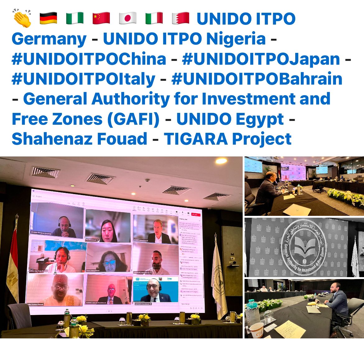 Very good technical meeting with the Egyptian General Authority for Investment and Free Zones (GAFI)! 

🇺🇳 🇪🇬 This morning UNIDO presented its capacities to support GAFI to reinforce free zones, enhance investment promotion &amp; partner for investment attraction through UNIDO ITPOs