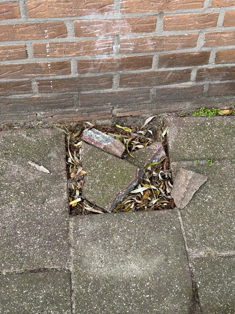 Hoi <a href="/GemeenteLeiden/">Gemeente Leiden</a> bij de Papiermolen in de Merenwijk zijn een aantal weken geleden verbodsborden geplaatst en en weer verwijderd. Alleen de tegels zijn niet teruggeplaatst waardoor de stoep, vooral in het donker, gevaarlijk is geworden.