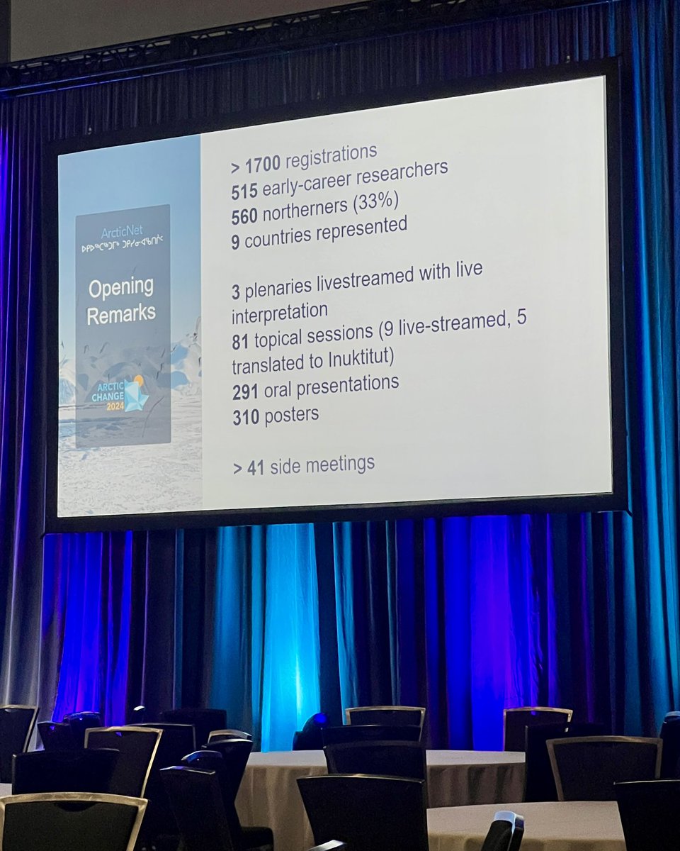 And it begins! So excited for <a href="/ArcticNet/">ArcticNet</a> #ArcticChange2024 this week. We love to see so many northern attendees!

This will be a busy week with 291 oral presentations… let the learning begin!