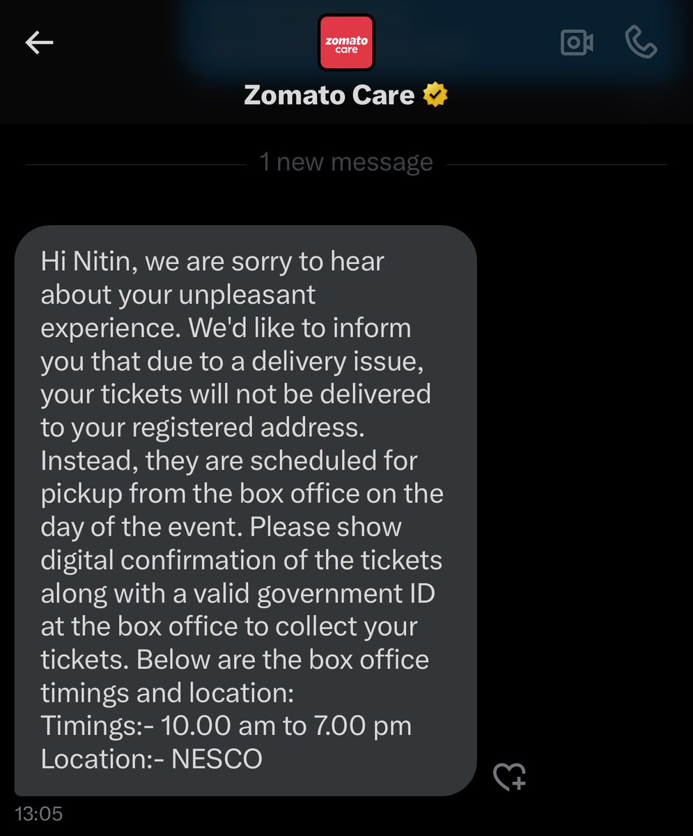 nit_grg's tweet photo. @zomatocare @zomato @deepigoyal unpleasant experience with zomato for Bryan adams concert. They can’t fulfill even the minimum requirements which was promised at the time of booking. BMS is the go to platform https://t.co/MZuqmFV3RX