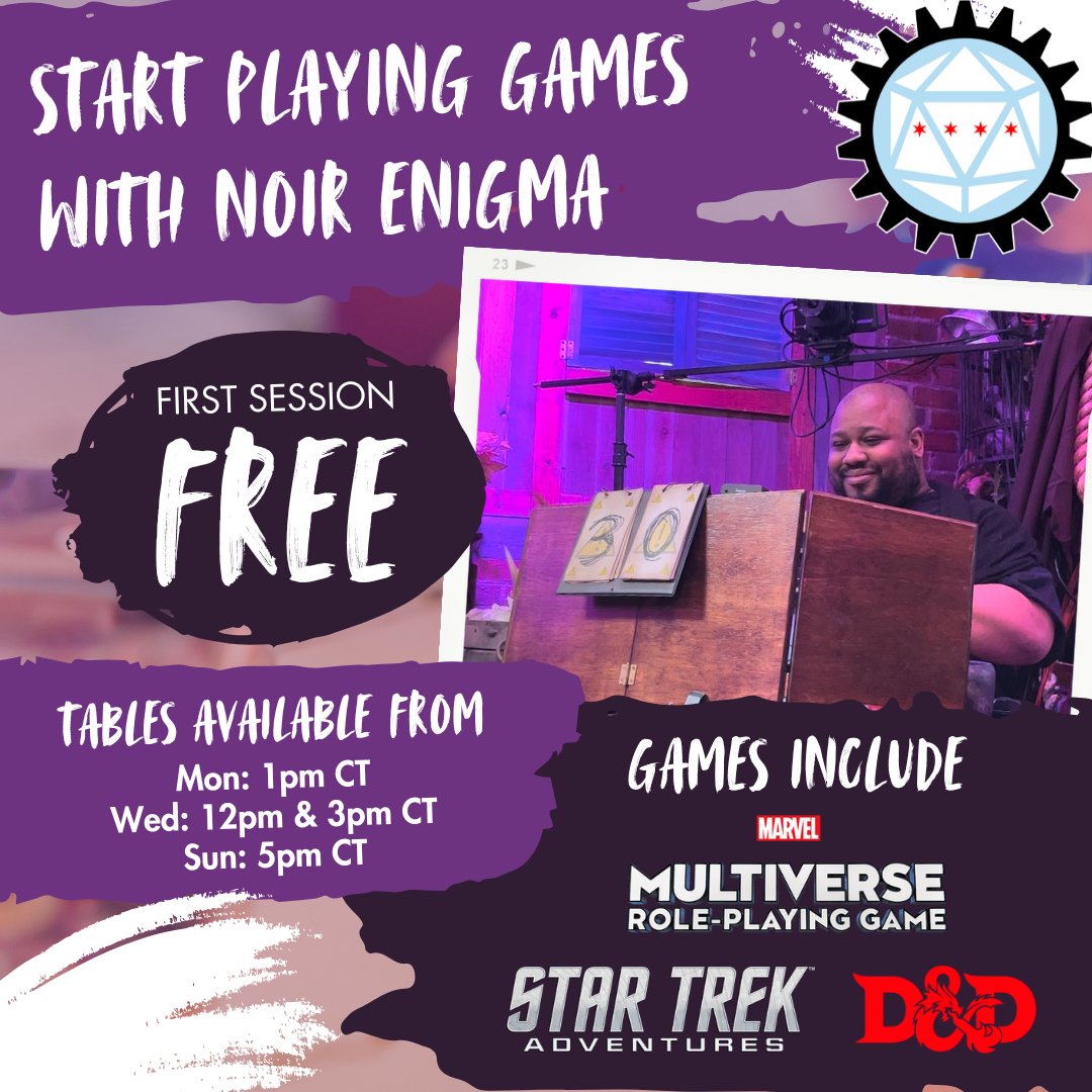 Still have a few seats left open on my weekly games over on Start Playing Games. Not sure if you'd like it, well your first game is free so check it out!

See you at the table! startplaying.games/gm/thenoirenig…