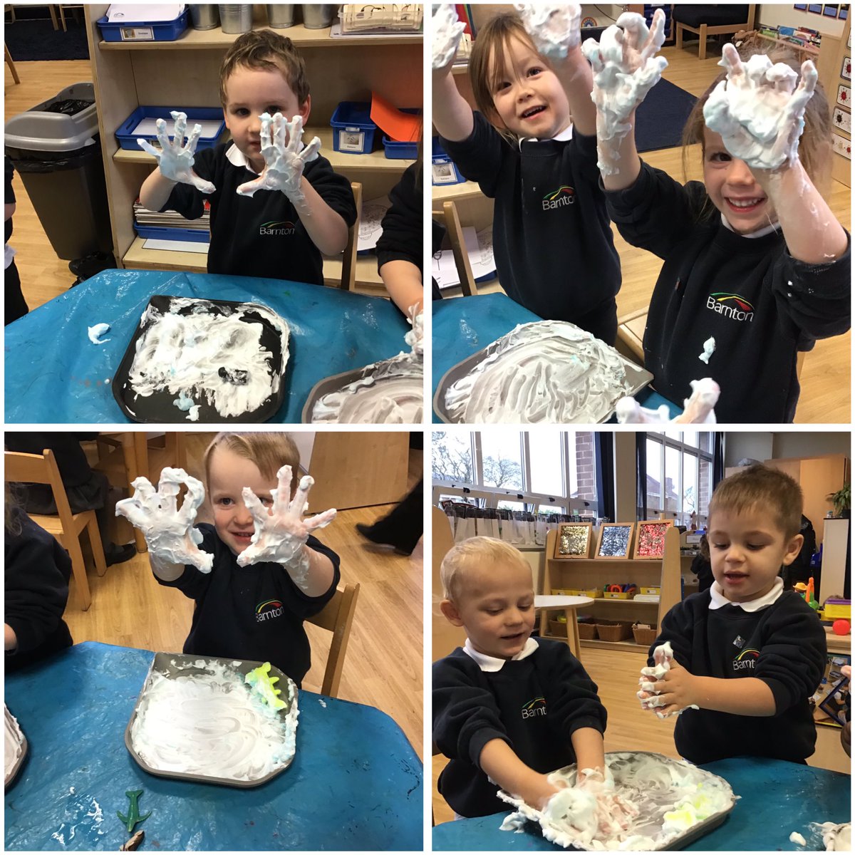 BarntonSHiorns's tweet photo. We certainly had funky fingers this morning and it was ‘snow’ much fun 🤩 @HavesMrs @BarntonMissR https://t.co/xf4PNRzIMq