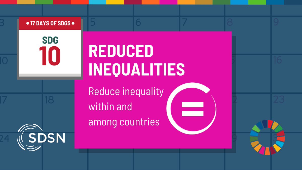 UNSDSN's tweet photo. ⭐ Happy #17DaysofSDGs!
Today, we're highlighting #SDG10: Reduced Inequality. To strengthen our communities, economies, and our planet, we must address the widening social inequalities.
👉 Explore the state of #SDG10 in the 2024 Sustainable Development Report: https://t.co/qkOwiKSNP1