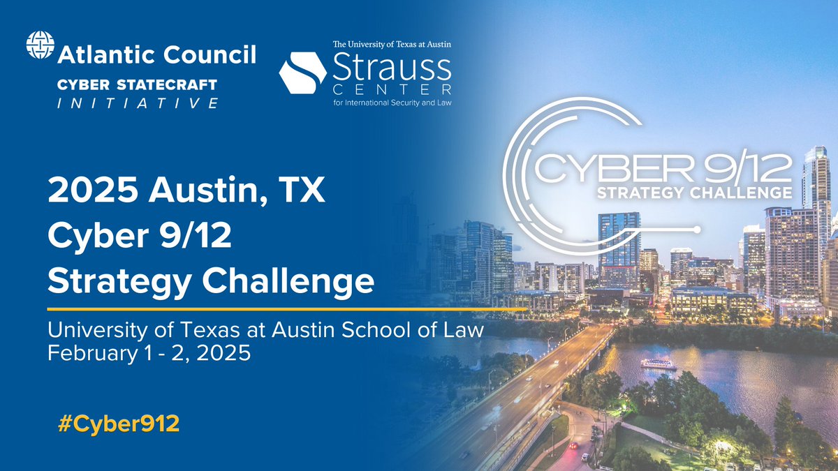 🗣️ Attention #StraussCyber students:

Time is quickly running out to submit your team's application for our upcoming Cyber 9/12 Strategy Challenge, co-hosted with the <a href="/AtlanticCouncil/">Atlantic Council</a>'s <a href="/CyberStatecraft/">Cyber Statecraft</a>!

Register before December 13: bit.ly/2025Cyber912