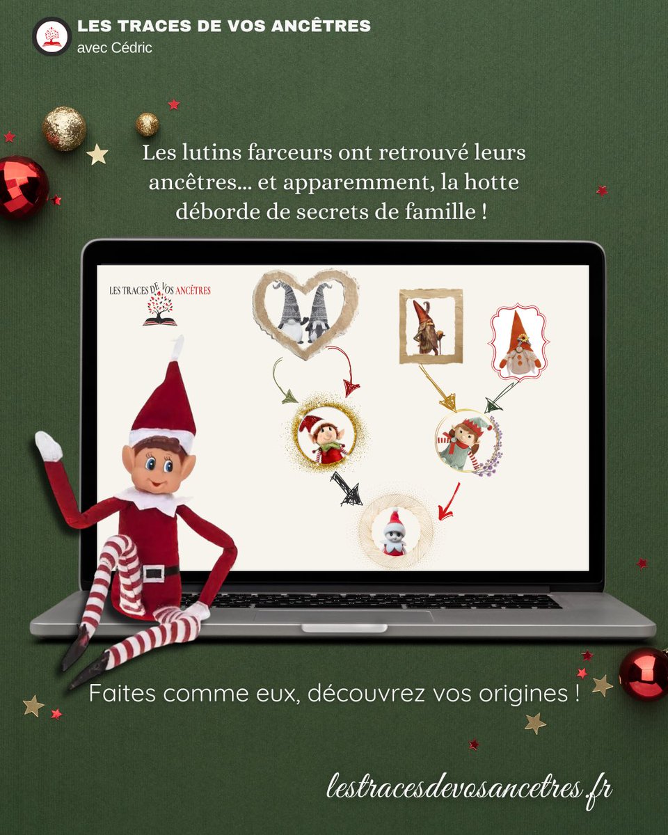 Les lutins ont enquêté sur leur généalogie... Résultat ? Un ancêtre était l'inventeur du grincement de porte et un autre le champion du lancer de boules de neige ! 🎄😂 Et vous, prêts à révéler vos secrets de famille avec lestracesdevosancetres.fr ? 🌟
#lutins #noel2024 #généalogie