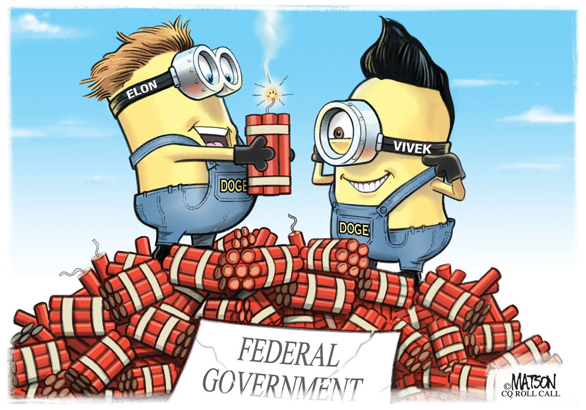 Minions At The New Department Of Government Efficiency Are Working Tirelessly To Blow It All Up. #ElonMusk #VivekRamaswamy #DOGE