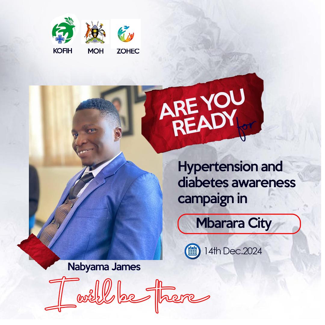 zohec2425's tweet photo. Are you ready for the Hypertension and Diabetes Campaign.
How well can we let the communities evolve themselves in taking part of their healthcare.
#togetherweadvance 
@MinofHealthUG 
@kofihuganda https://t.co/cGXE3wG89l