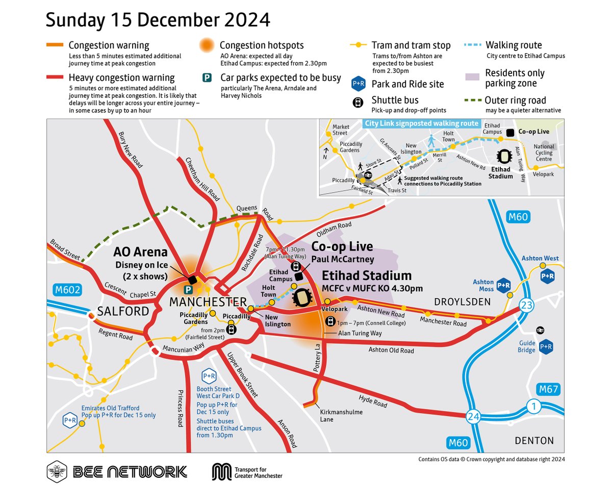 BeeNetwork's tweet photo. Please do not drive into the city centre this weekend.

With many events, Xmas shoppers and other visitors, traffic will be at its peak.

Use the tram, or, if you do need to drive, use one of our Park and Ride sites: https://t.co/YvyPVq4KOq https://t.co/e4vec7VXmK