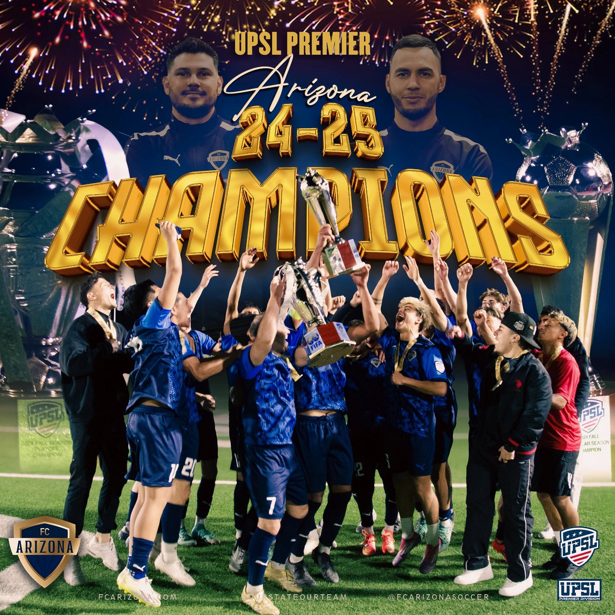 FC ARIZONA, our reigning UPSL Premier Arizona Champions! 🏆
#ourstateourteam #fcaz #settingthestandard
 🔥🎉They've proven themselves, setting the bar high for all competition. 🥇Congratulations to FC ARIZONA for their well-deserved victory! Keep soaring high! 🌟
#upsl #premier