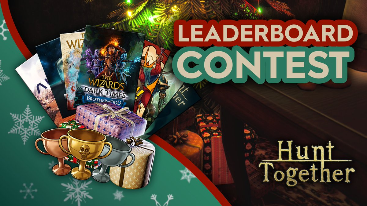 We have a special contest! 👻
Top 10 players at month-end will win:

🥇 1st: Keys for ALL Carbon Studio's games! 
🥈 2nd-3rd: Code for 1 game + Hunt Together code for a friend! 
🥉 4th-10th: Code for 1 game!

Rules: Join our Discord for more information. Ends Dec 31st!
#contest