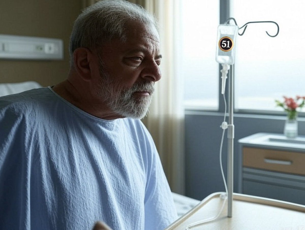EXCLUSIVO: Vaza foto de Lula tomando soro no hospital Sírio Libanês após cirurgia.